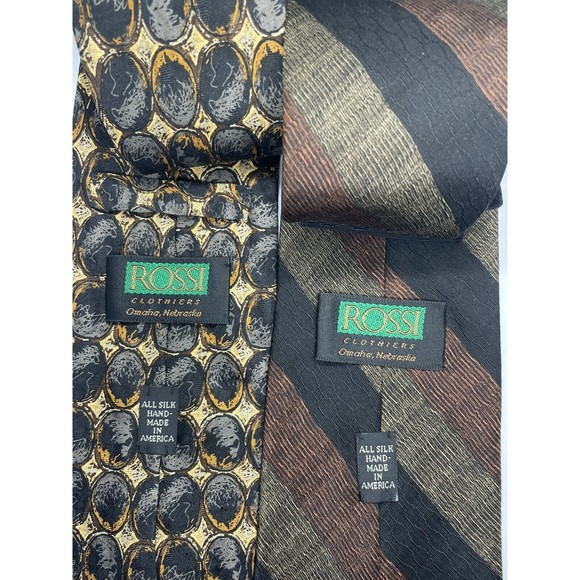 Rossi Men’s Silk Necktie Tie Lot Of 2 - Picture 2 of 2